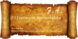 Filipovics Antonietta névjegykártya
